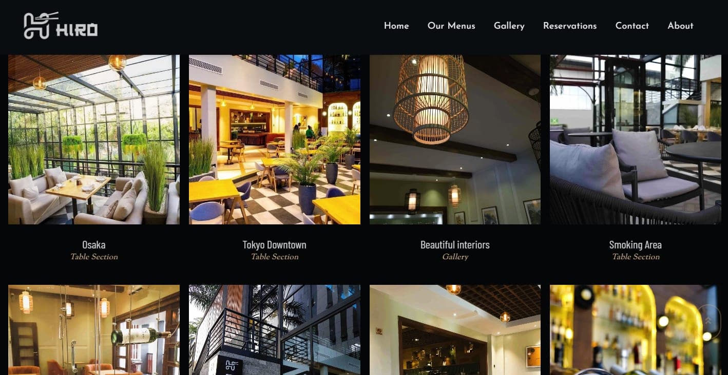 Hiro Japanese Restaurant website built by Akelis Media