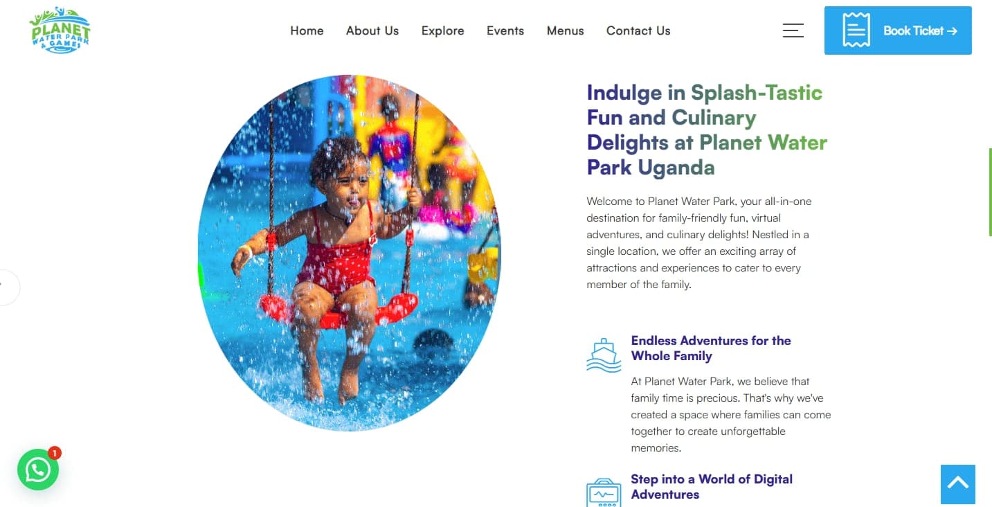 Planet Water Park website built by Akelis Media